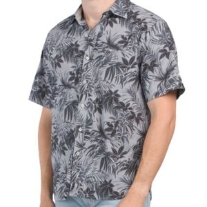 TOMMY Bahama SHIRT gray & black SIZE small BRAND NEW short sleeve FRONDS CAMP